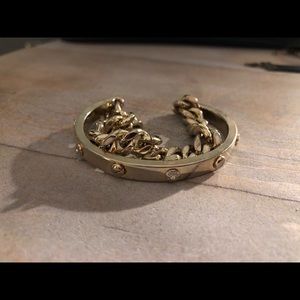 Gold double bracelet Henri Bendel